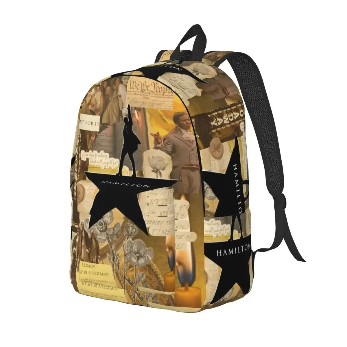 sac à dos hamiltons musicaux pour élèves d'âge préscolaire et primaire, sac à livres américain pour garçons et filles, sac à dos léger en toile pour enfants