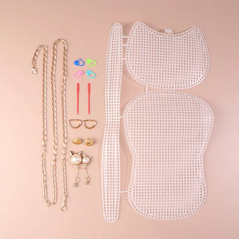 kit de tissage en maille plastique pour sac diy, accessoire de filet pour sac à main, fournitures pour la fabrication artisanale de sacs fourre-tout et sacs à bandoulière