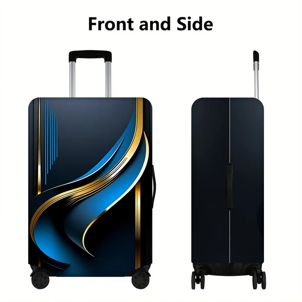 1 housse de valise avec un motif imprimé doré style fluide, adaptée aux valises de 18 à 32 pouces ; housse de valise