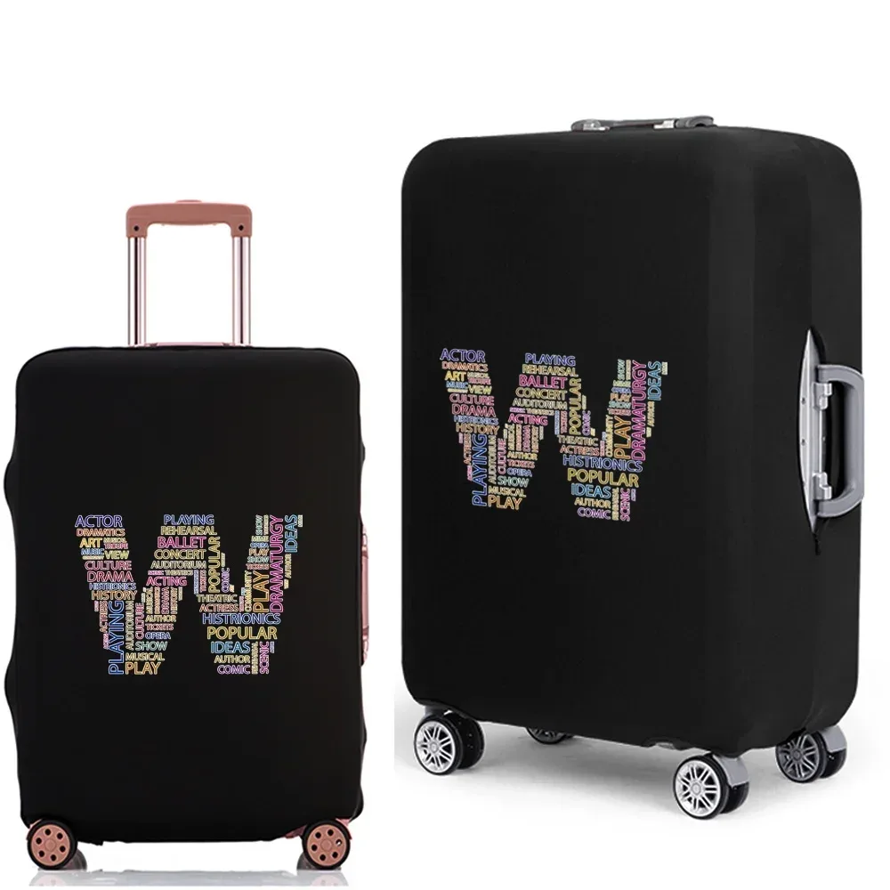 étui à bagages 2022, housse de protection avec texte 26 lettres, motif de voyage, élastique, housse anti-poussière pour valise de 18 à 28 pouces