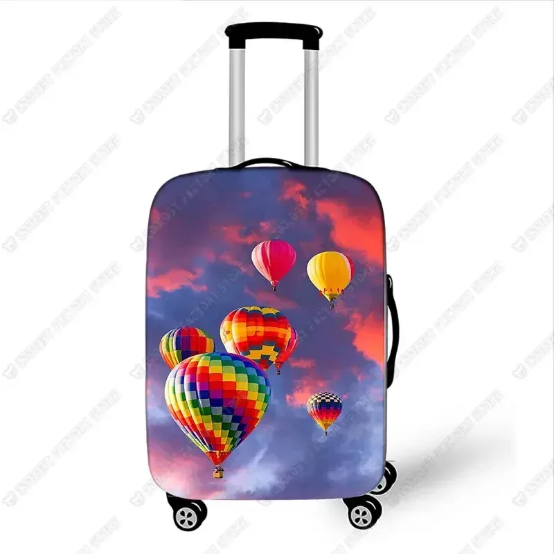 housse de protection pour valise à motif de ballons d'air chaud, housse étanche à la poussière, boîte à tige de traction unisexe, housse de protection élastique pour bagages