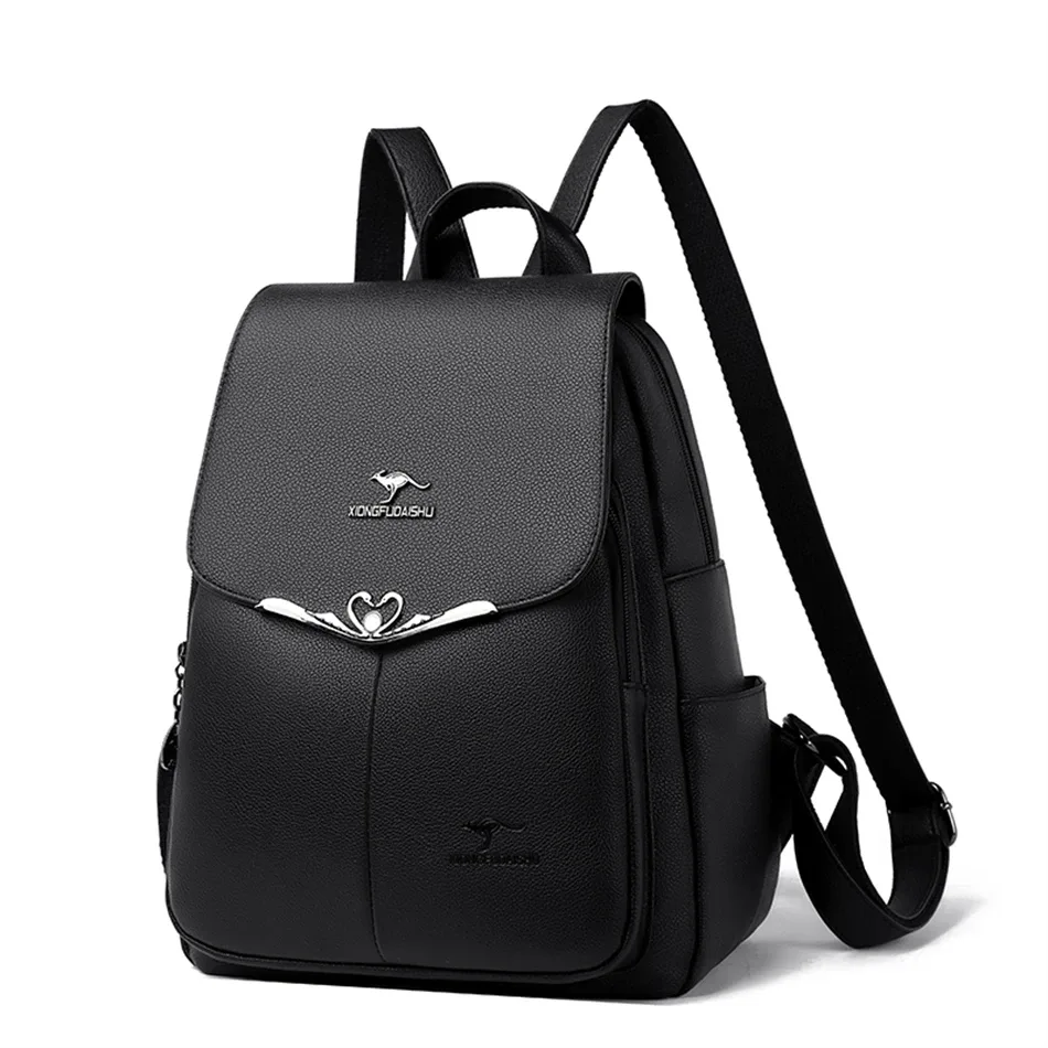 sac à dos en cuir pu pour femme, grande capacité, sac à dos de voyage pour femme, sac à dos pour ordinateur portable pour femme, sacs d'école, créateur de luxe, mode