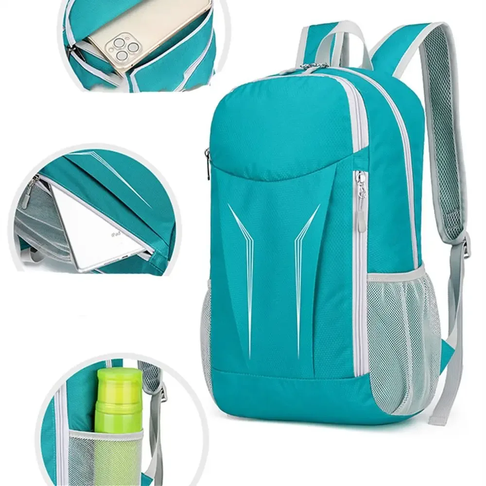 sac à dos de randonnée pliable décontracté avec fermeture éclair, grande capacité, sac à dos de cyclisme, sac à dos de voyage en nylon imperméable, unisexe