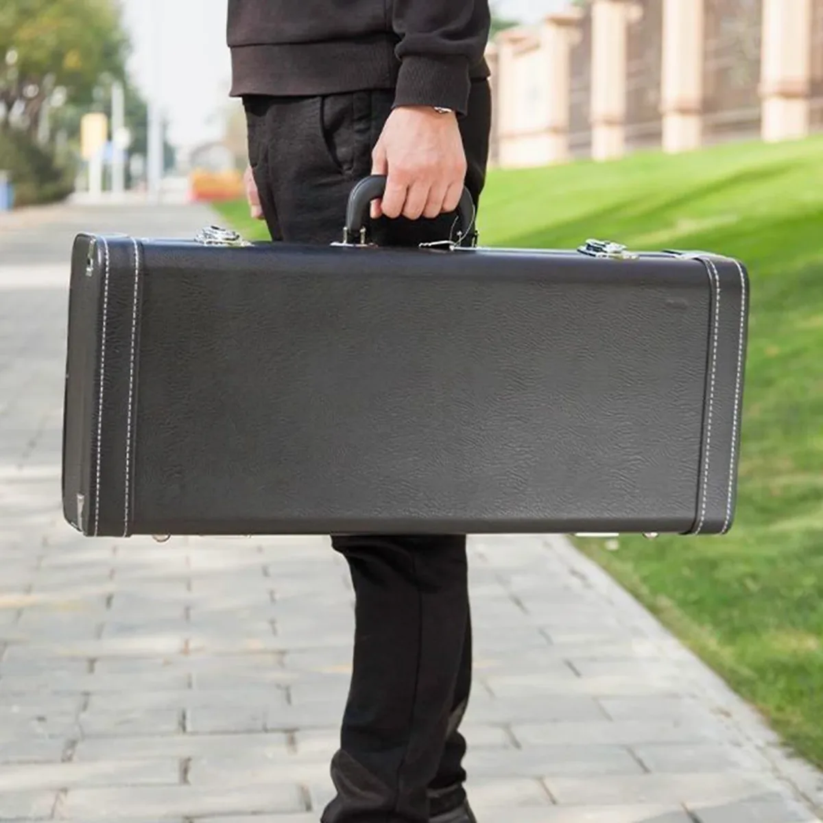 étui pour saxophone alto portable, mallette rigide antichoc, protection rembourrée avec poignée, sac de transport pour saxophone