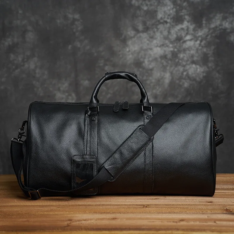 zrcx – sac de voyage en cuir véritable pour hommes et femmes, sac de transport en cuir de vache souple, bagages à main, sac à bandoulière de voyage, sac de week-end