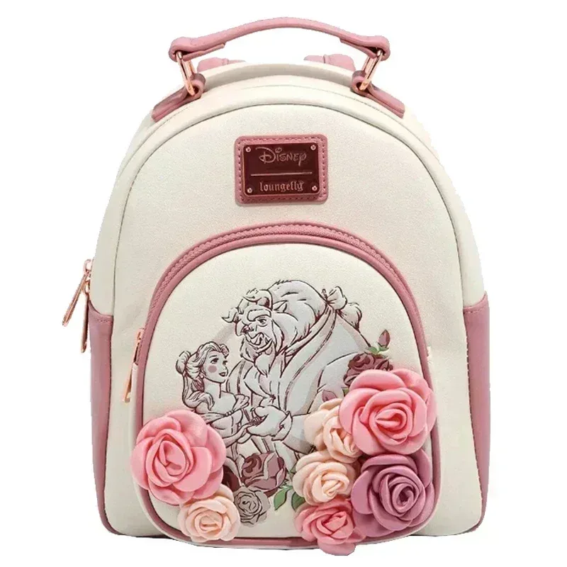 sac à dos miniature loungefly la belle et la bête à motif floral, sac à bandoulière, sac de voyage, sac à dos pour étudiant, cadeau d'anniversaire