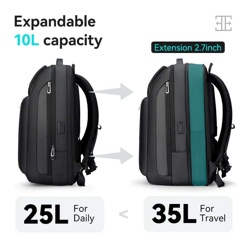 mark ryden – sac à dos de voyage pour hommes, sac à bandoulière pour ordinateur portable, sac à dos d'affaires multifonctionnel de grande capacité avec port de chargement usb