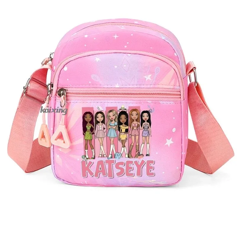 nouveau sac à bandoulière katseye à imprimé amusant pour hommes et femmes, pochette à bandoulière imprimée, grande capacité, pochette de rangement élégante, meilleurs cadeaux