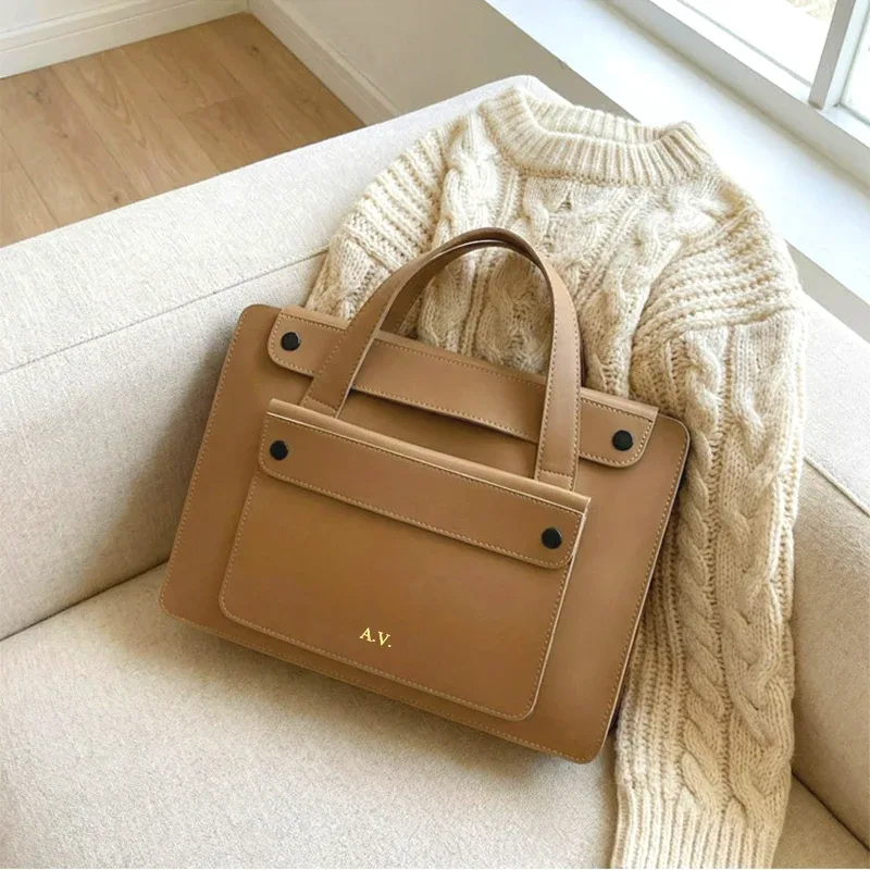 sac à main de luxe personnalisé pour le bureau, sac de transport pour femme en cuir pu, grande capacité, sac pour ordinateur portable de 14 pouces
