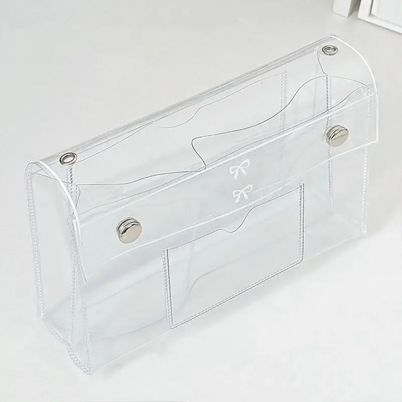 sac de maquillage transparent en pvc à 4 couches, organiseur de toilette de voyage et trousse à crayons multi-usages pour étudiants