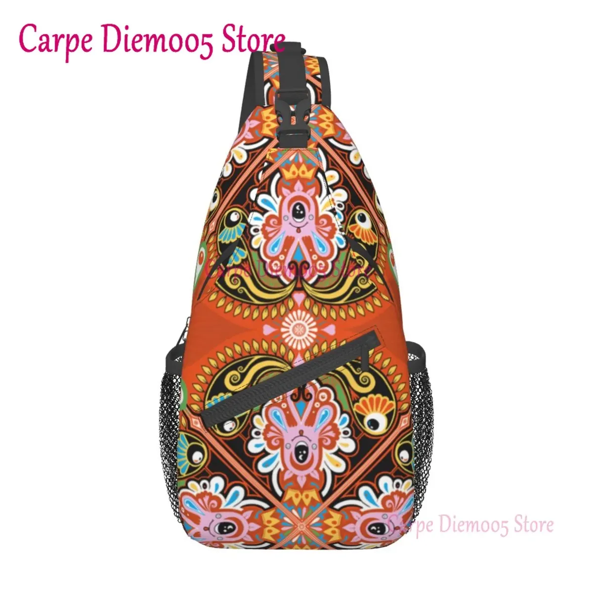 sac à dos bandana paisley chicano noir et blanc pour hommes, sac à bandoulière pour la randonnée