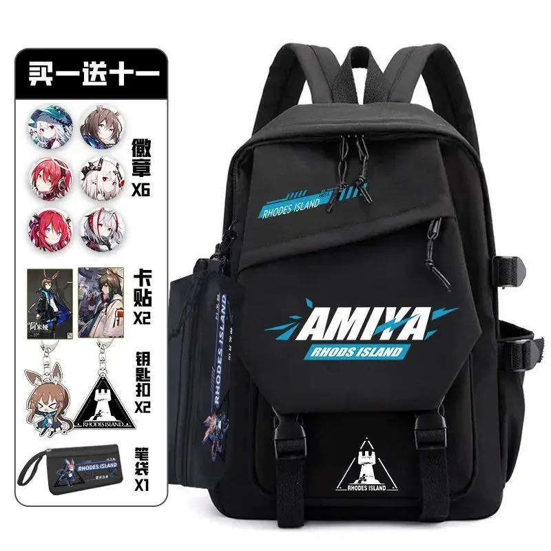 arknight – sac à dos avec douleur, ensemble de badges, sac d'anime, cartable pour adolescents, sac de voyage pour livre d'étudiants, fille et garçon, cosplay