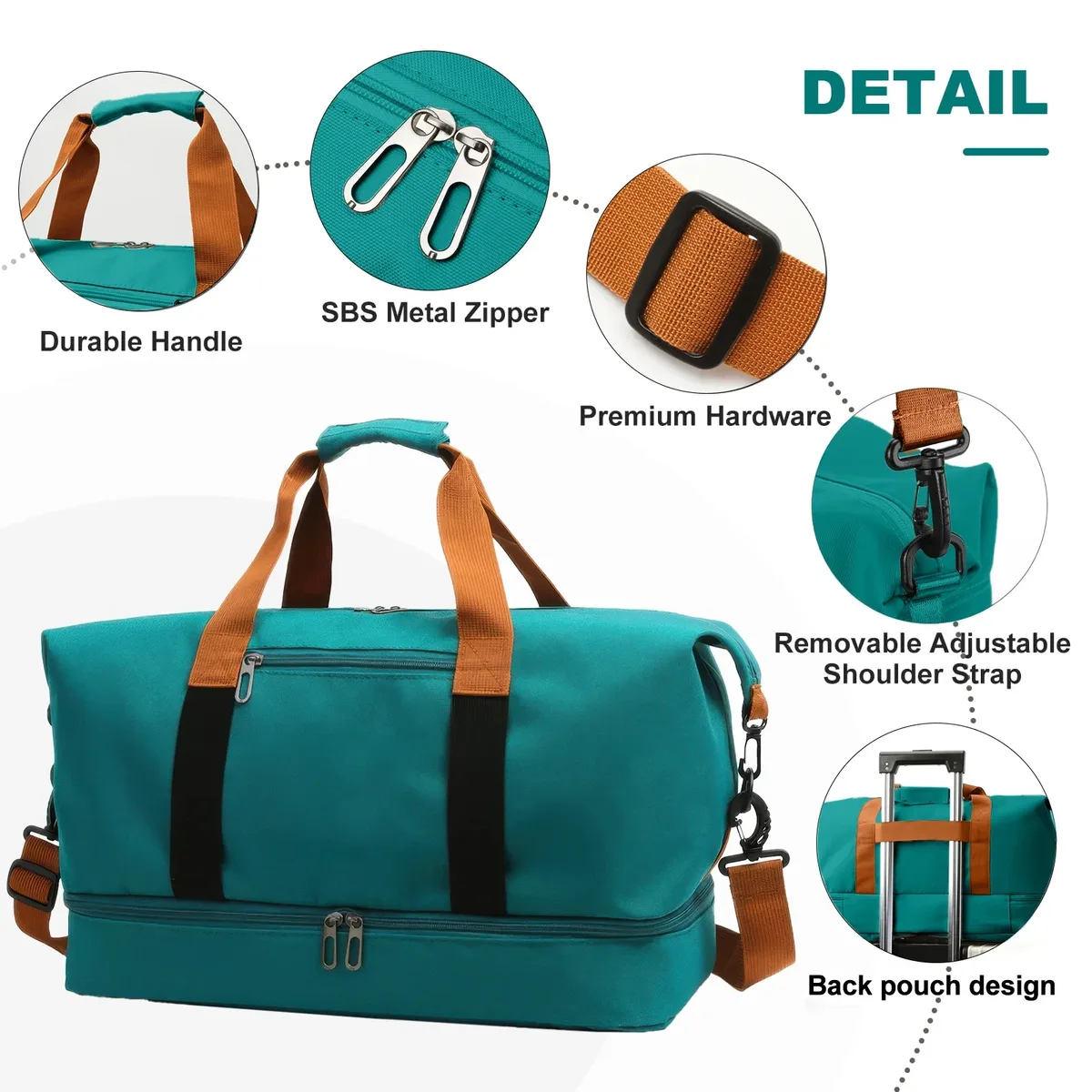 sac de voyage élégant et tendance, grande capacité, sac de sport et de gym avec compartiment à chaussures indépendant, sac de week-end et de nuit