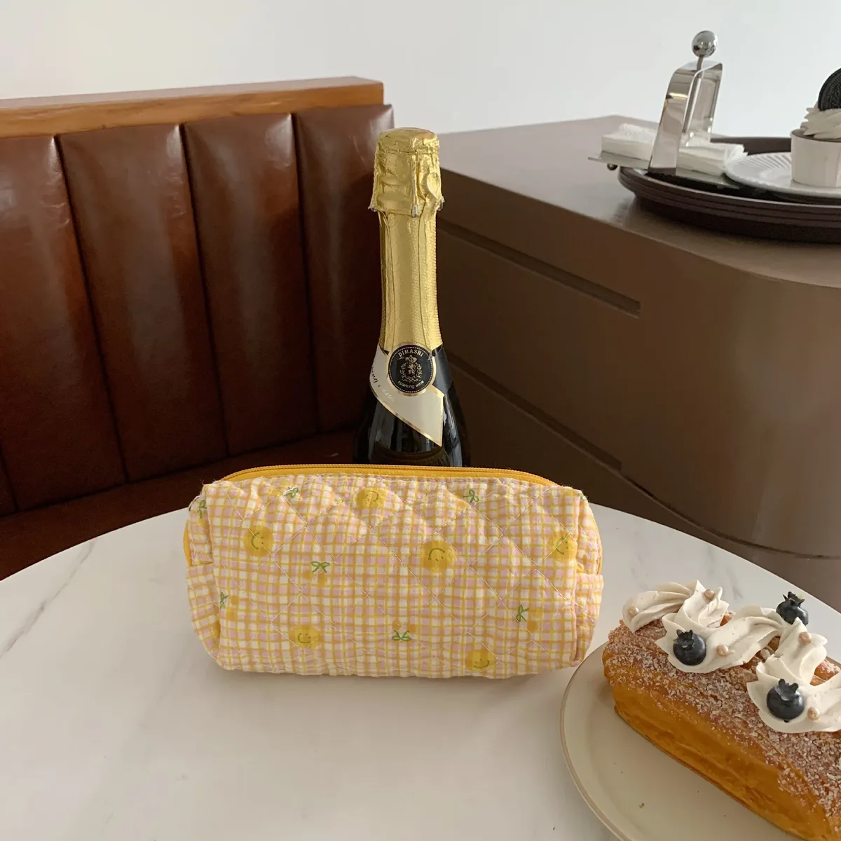 liberty petit sac de maquillage couette coton toile femmes fermeture éclair organisateur cosmétique mignon pochette de maquillage portable trousse de toilette