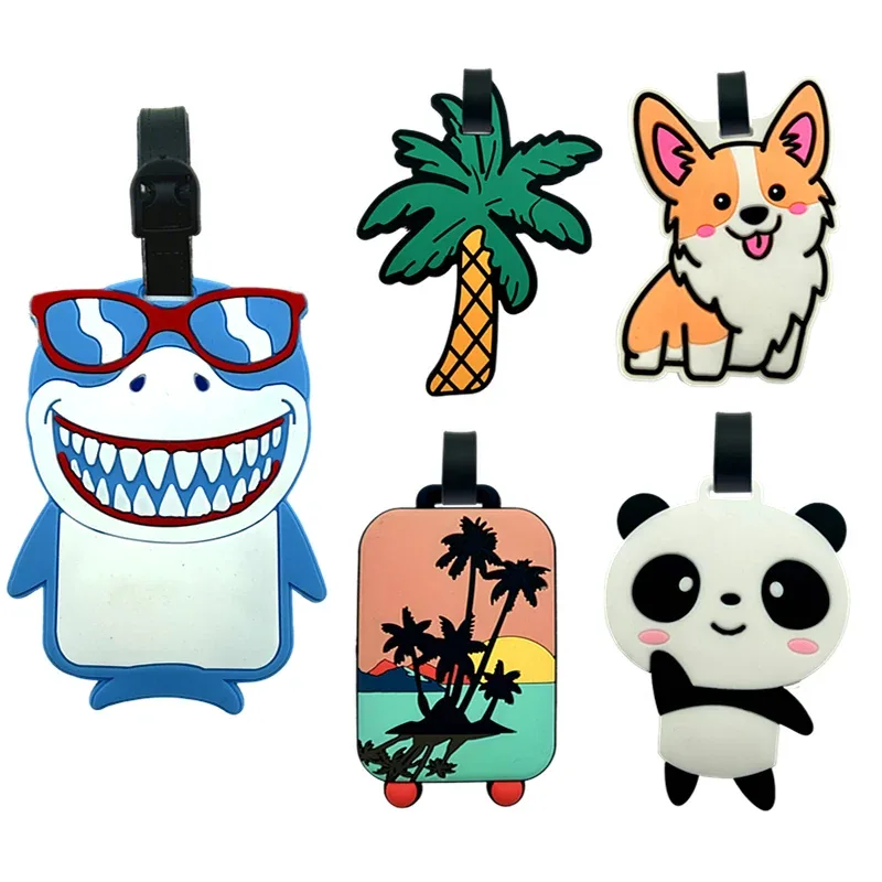 accessoires de voyage tendance, animaux mignons, étiquettes de bagages, sacs de voyage en silicone, accessoires d'identification, porte-bagages, cartes d'embarquement, porte-objets