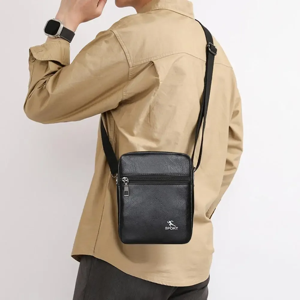 sacs à main kaki noir marron, petits fourre-tout en cuir pu, sacoche à bandoulière pour hommes employé de bureau, épaule antivol b y7b5