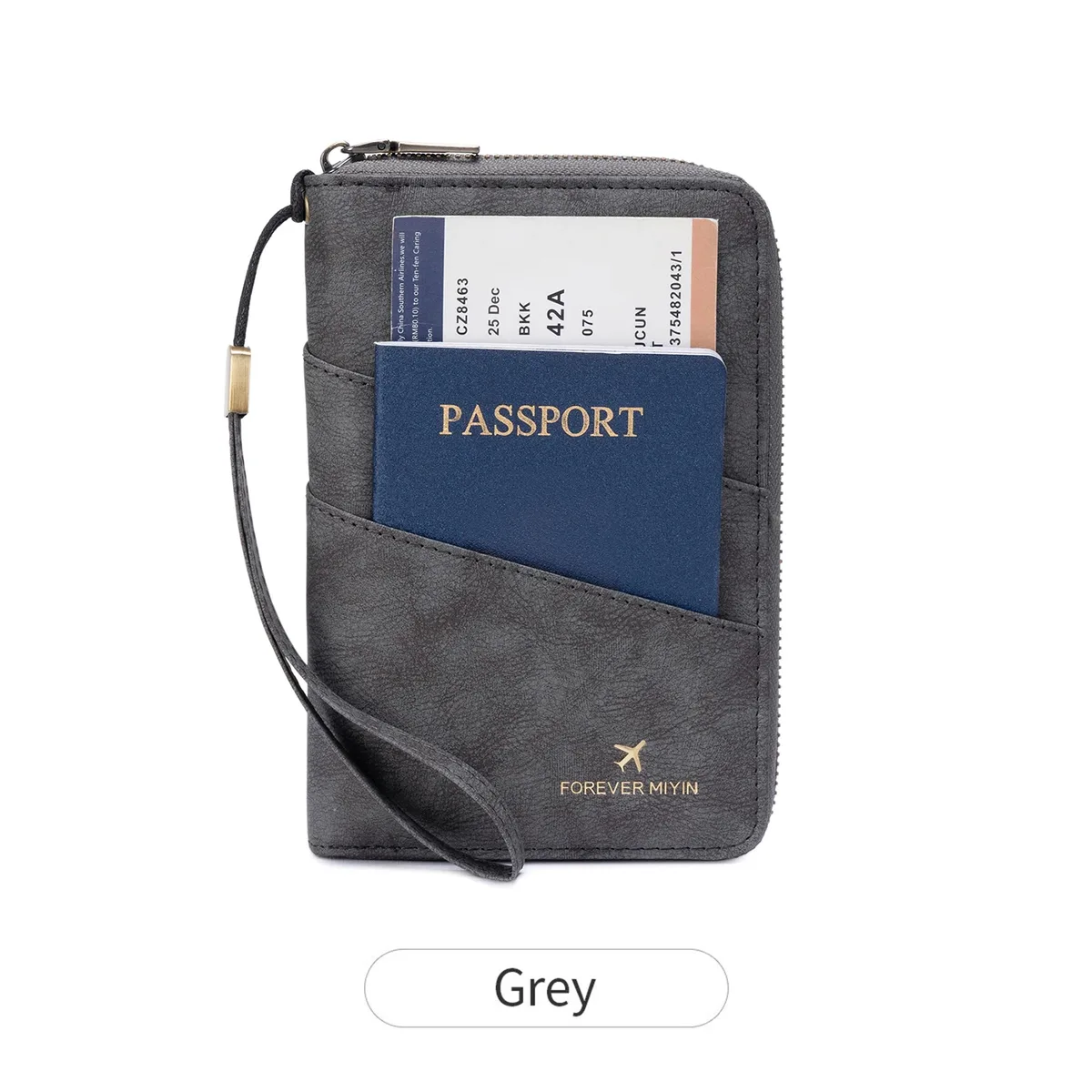 porte-passeport multifonctionnel antivol rfid pour femme, sac de rangement portable à fermeture éclair, porte-passeport avec poche cachée pour airtag