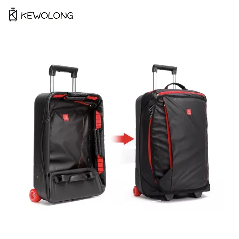sac de voyage pliable multi-poches à roulettes, bagage en polyester imperméable avec roues pour les voyages aériens, grande capacité