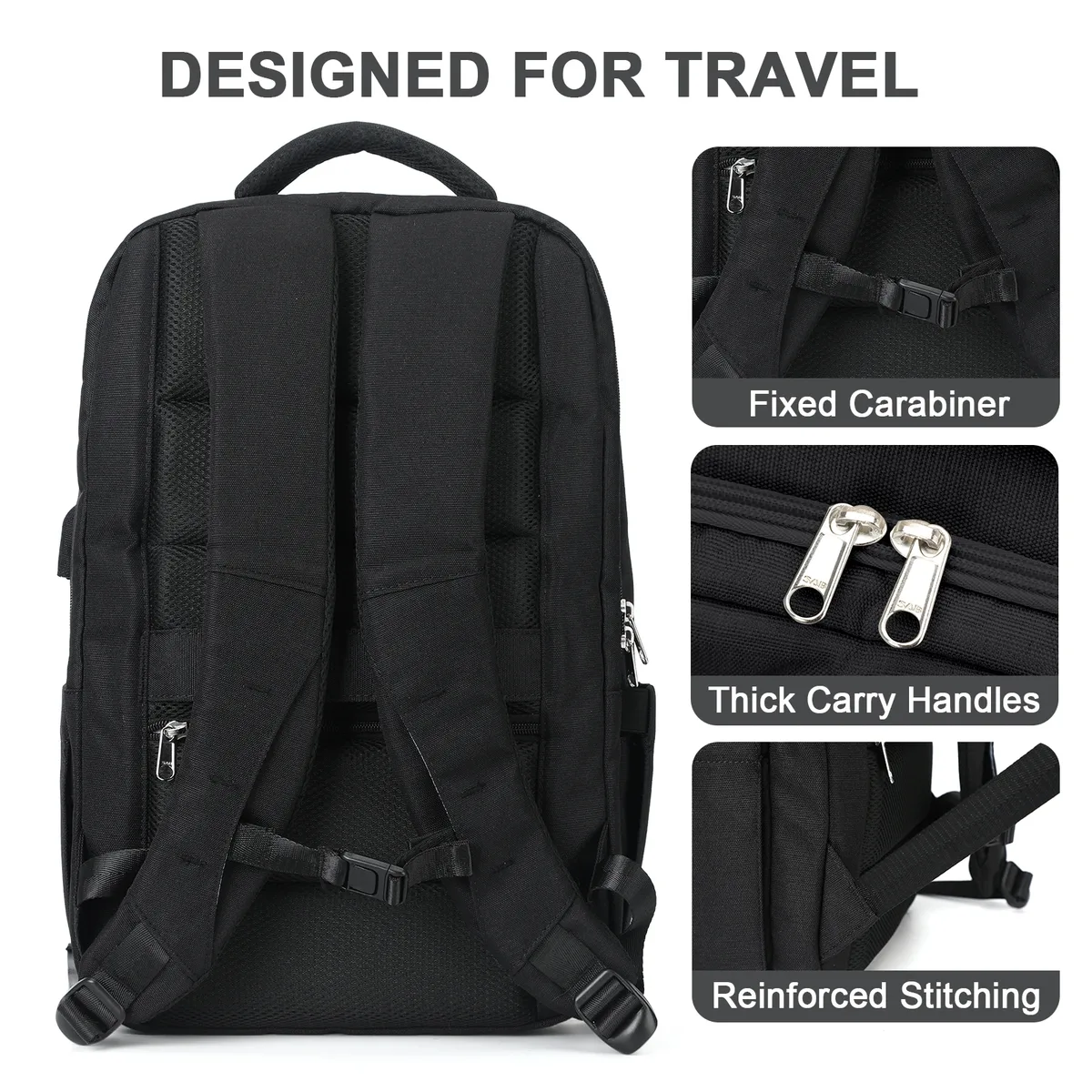 sac à dos de voyage à main, grands sacs à dos pour ordinateur portable de 15,6 pouces pour hommes et femmes, sacs à dos d'université durables et résistants à l'eau, sac d'avion