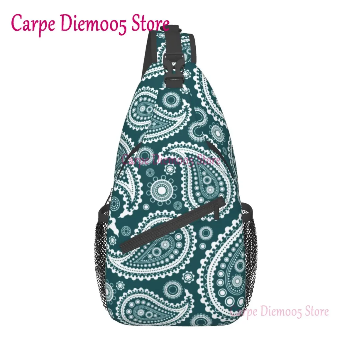 sac à dos bandana paisley chicano noir et blanc pour hommes, sac à bandoulière pour la randonnée