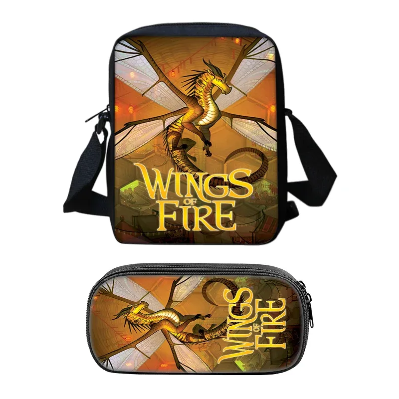 ensemble de sacs de téléphone wings of fire, sac à bandoulière avec sac initié, étui à crayons, boîte à crayons pour étudiants, meilleur cadeau, 2 pièces