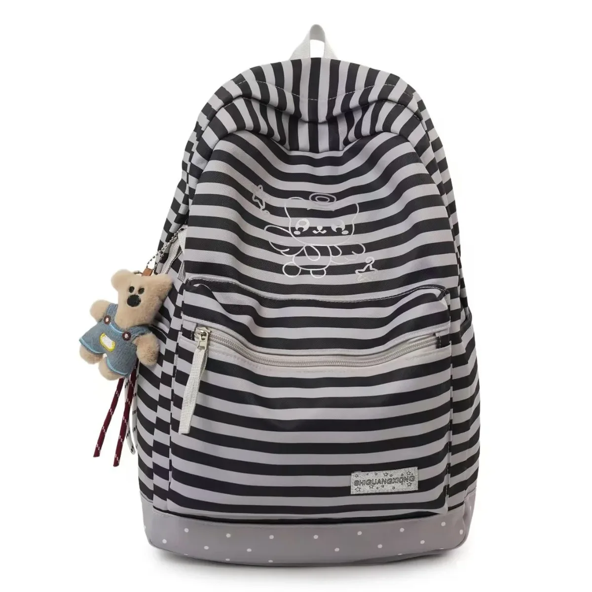 nouveau sac à dos à rayures tendance, unisexe, en nylon, adapté à l'école et à l'éducation, capacité 20-35l, léger, 14 pouces
