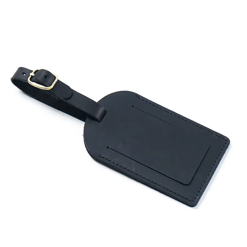 étiquette de bagage en cuir personnalisée avec nom, en cuir de vachette pleine fleur, pour carte d'embarquement et valise, design créatif