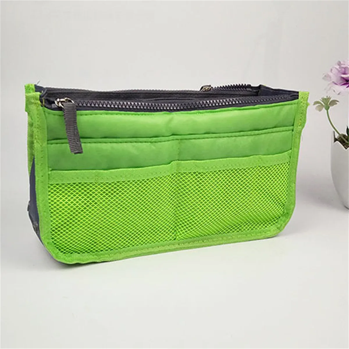 sac de maquillage multifonctionnel de grande capacité, sac de voyage portable à double fermeture éclair, sac de rangement pour articles de toilette, sac pour maman, sac cosmétique multi-poches