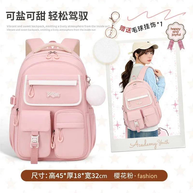 nouveau sac à dos scolaire pour étudiantes adolescentes – mignon, grande capacité, léger, imperméable en tissu oxford