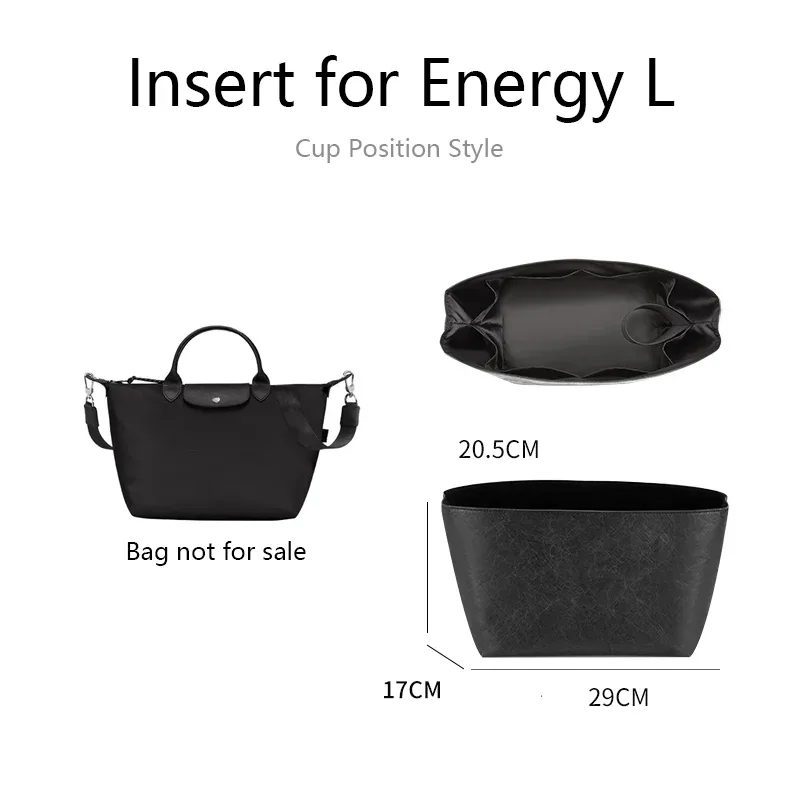 organisateur de sac pour longchamp energy small medium mini, insert en papier dupont, accessoires de sac intérieur
