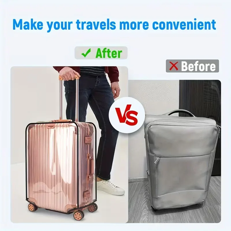 housse de protection transparente et imperméable pour bagages, résistante aux rayures, à la poussière et aux taches, pour valise de 20 à 30 pouces