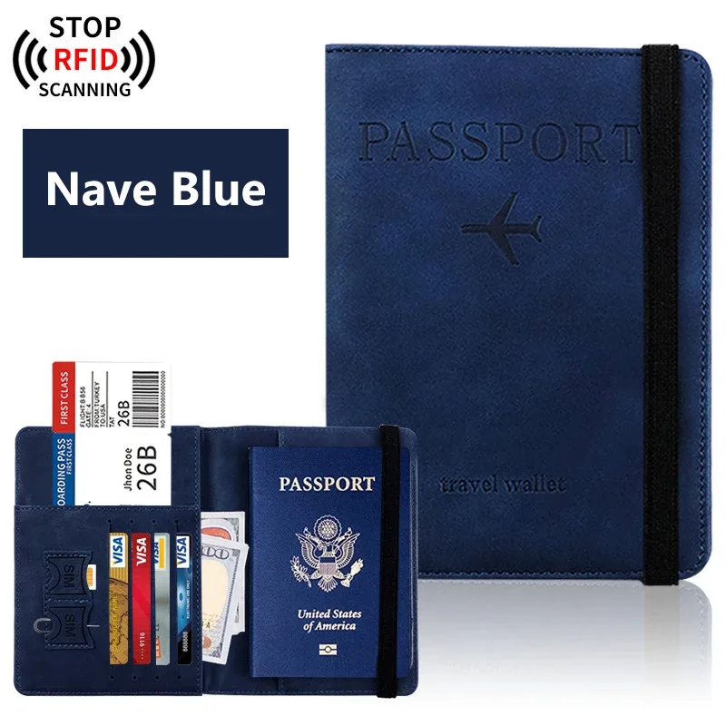 porte-passeport pour voyage essentials, étui portefeuille pour accessoires de voyage, porte-livres de passeport pour femmes/hommes