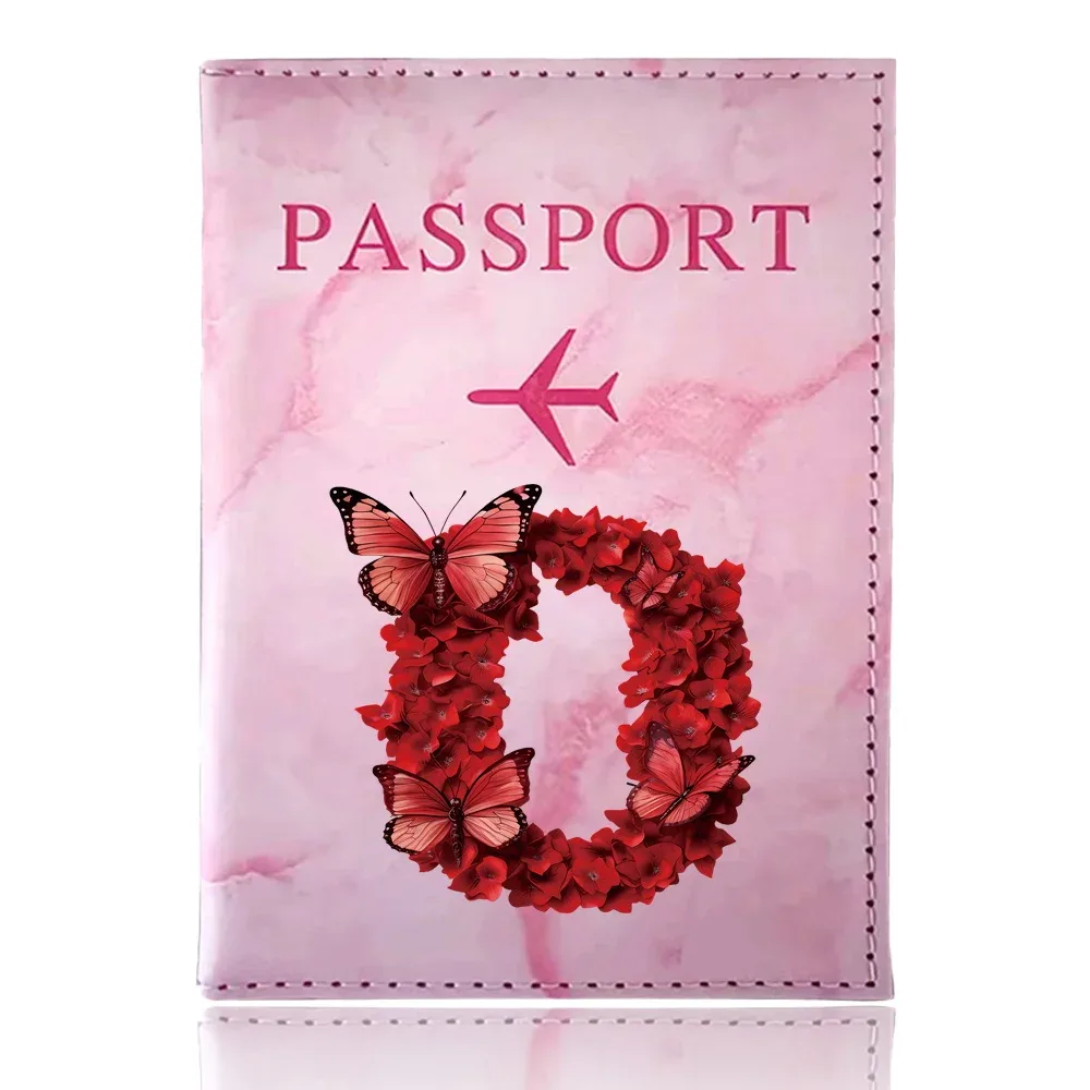 étui de passeport imprimé série rose rouge, porte-passeport, accessoires de voyage, housse de protection pour avion