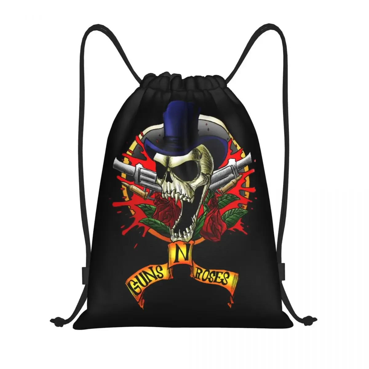 hard rock band guns n roses sac à dos à cordon femmes hommes gym sport sac à dos portable balle logo sac à provisions sac