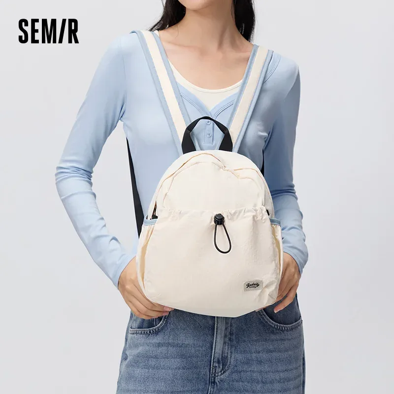 sac à dos femme semir avec sangle contrastante, léger, style décontracté, pour trajets quotidiens, voyages, étudiants, sac de transport quotidien 2026