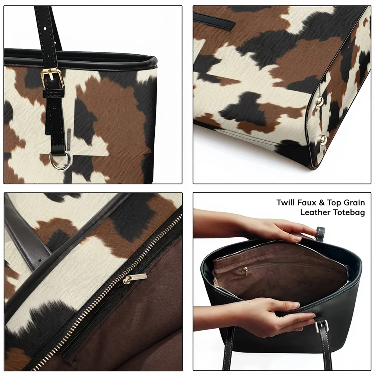 sac à bandoulière en cuir pvc oxford imprimé camouflage, fourre-tout léger et étanche avec fermeture éclair, usage quotidien, sac à main convertible pour le travail et le week-end