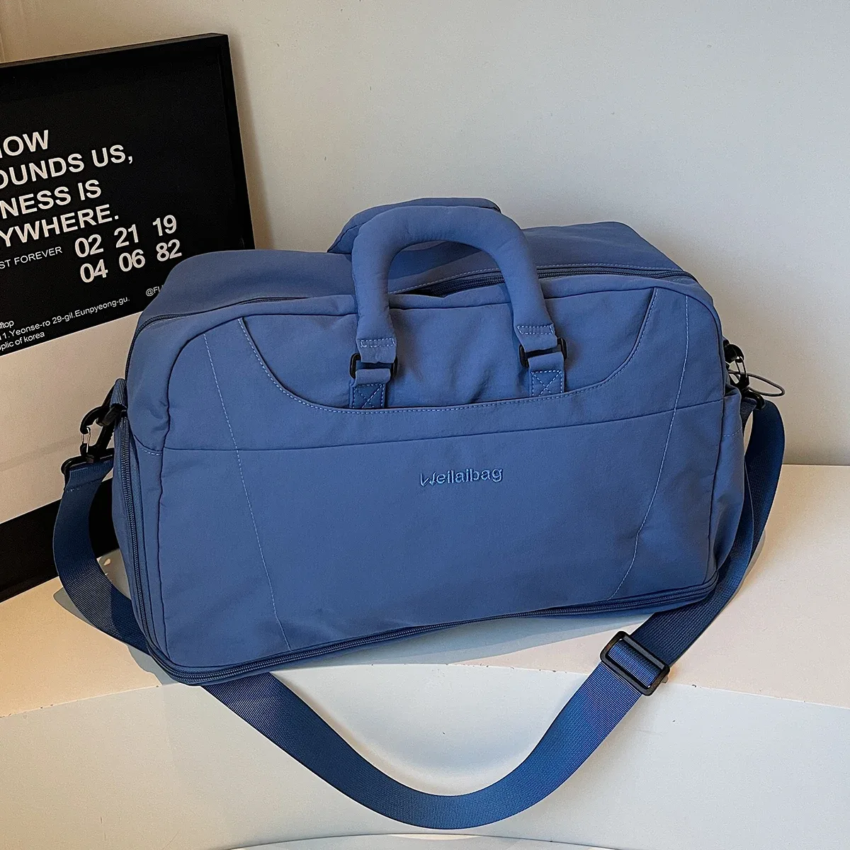 sac de voyage portable extensible pour hommes et femmes, sac à bagages léger de grande capacité pour courtes distances, boîtier de chariot de voyage fitness avec sac supplémentaire et compartiment à chaussures