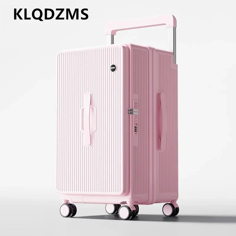 klqdzms bagage roulant capacité surdimensionnée boîtier de chariot abs + boîte d'embarquement pc 20 "24" 26 "28" 30 "32 pouces valise de voyage pour femmes