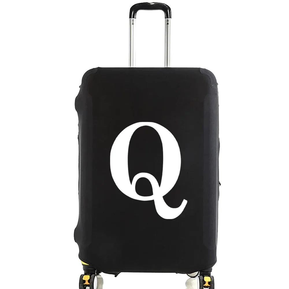 juste de bagage unisexe avec motif de lettre blanche, sacs à poussière élastiques, valise à roulettes, étui à la mode, accessoires de voyage, 18 "-32"
