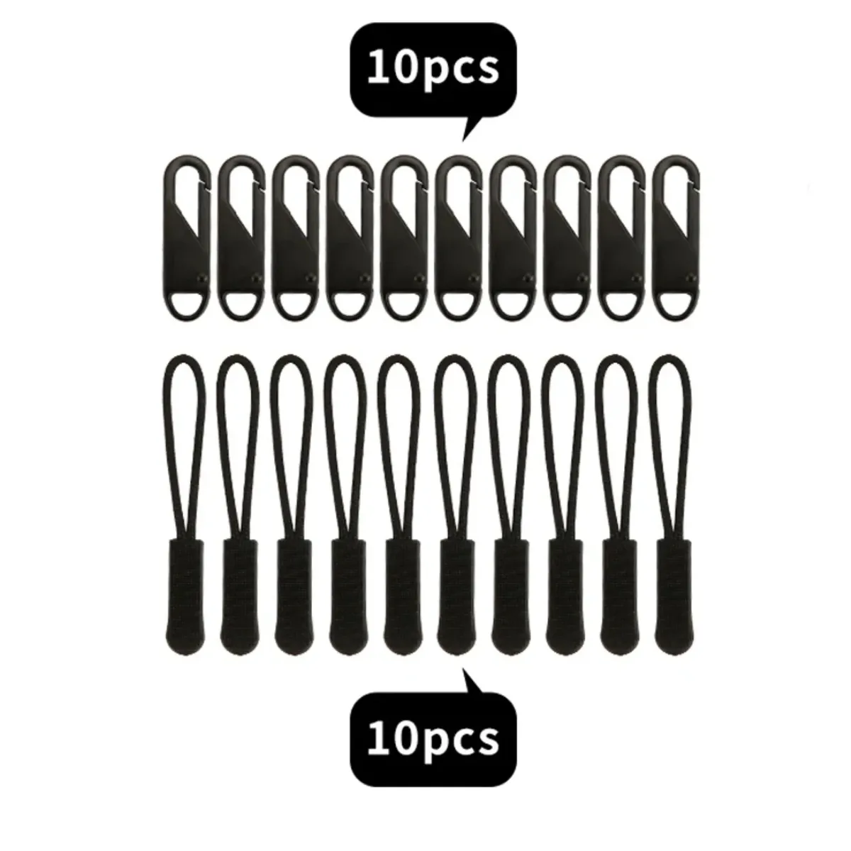 kit de remplacement de tirettes de fermeture éclair détachables, curseur métallique universel pour veste, sac, bottes, sac à dos, bagages – ensemble de réparation sans outil