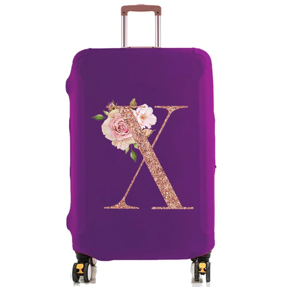 housse de protection pour bagages de 18 à 32 pouces, accessoires de voyage, tissu extensible illimité en or rose, housse anti-poussière, boîtier de chariot
