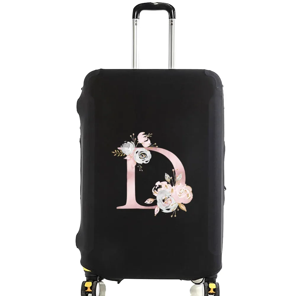 valise à bagages valise housse de protection rose fleur lettre nom motif voyage élastique bagages housse anti-poussière appliquer 18-28 valise