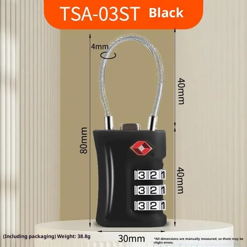 serrure de voyage tsa à code modifiable, 3 chiffres, portable, en alliage de zinc, pour valise, bagage, sac à dos