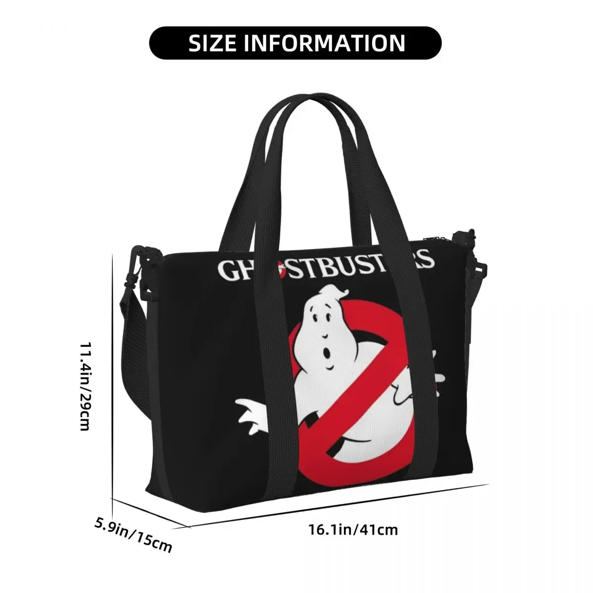 sac fourre-tout avec logo ghostbusters personnalisé pour femme, grande capacité, dessin animé, film de comédie, salle de sport, plage, sacs de voyage