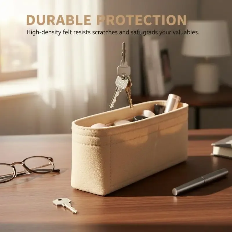Organisateur de sac en feutre pour maquillage et cosmétiques, parfait pour les sacs à main et pochettes, séparateur de rangement intérieur pour femmes