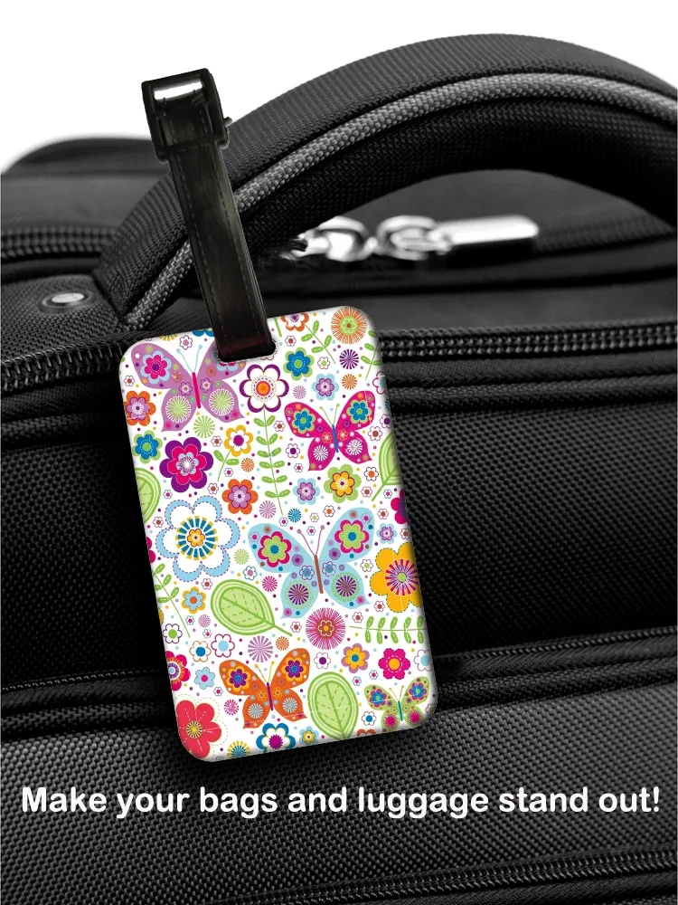 étiquette de bagage pour femme avec motifs floraux, porte-carte d'identité anti-perte pour valise et sac à dos, accessoire de mode pour bagages, cadeau