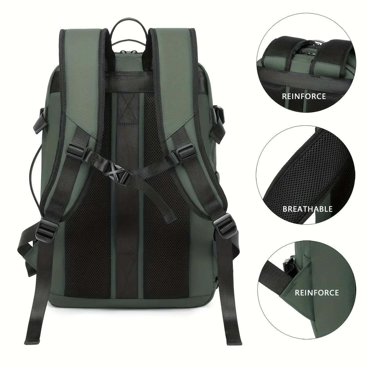 sac à dos multifonctionnel de grande capacité, sac à dos extensible, sac d'embarquement, sac de voyage courte distance, sac d'ordinateur pour hommes, commu