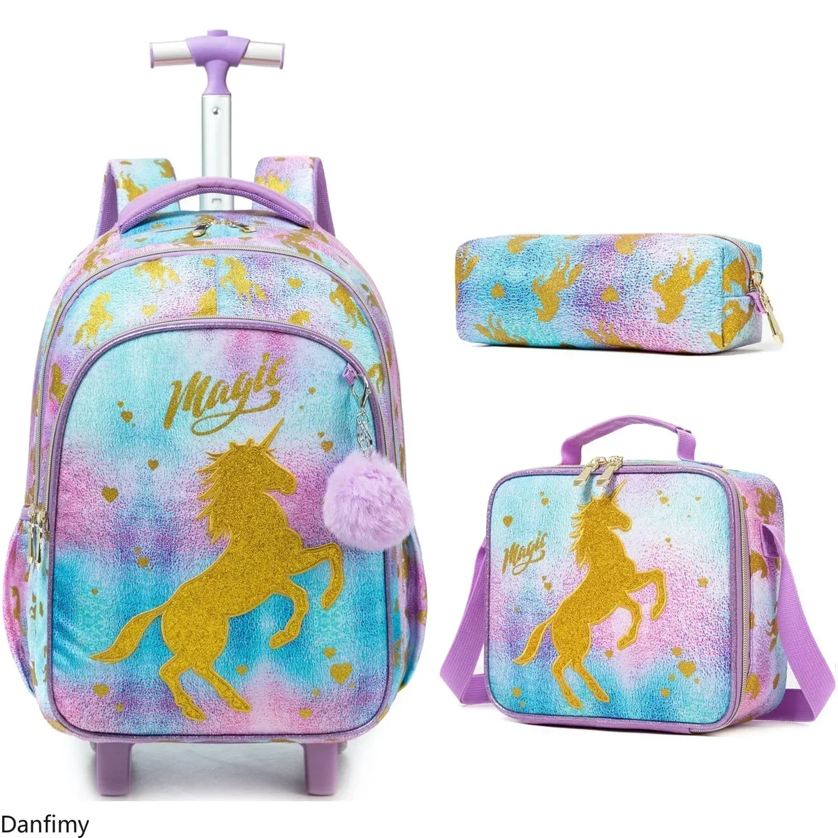 ensemble de sacs d'école à roulettes pour garçons et filles, sac à dos à roulettes pour enfants, sac à bagages à roulettes pour élèves du primaire