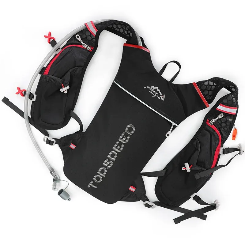 sac à dos ultraléger pour hommes, 5l, pour course en plein air, gilet d'hydratation, jogging, respirant, pour marathon, vélo, bouteille d'eau, 500ml