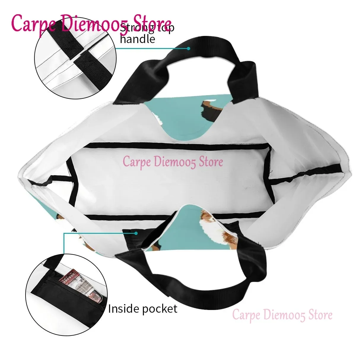 sac fourre-tout grande capacité pour dames, sac pour femmes, sacs pour contribuables australiens, troupeaux de chiens, shopping d'épicerie
